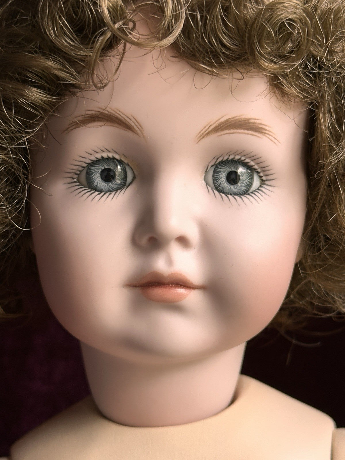 Vintage 18” Porcelain Composition Reproduction of Antique Simon Halbig Boy Doll