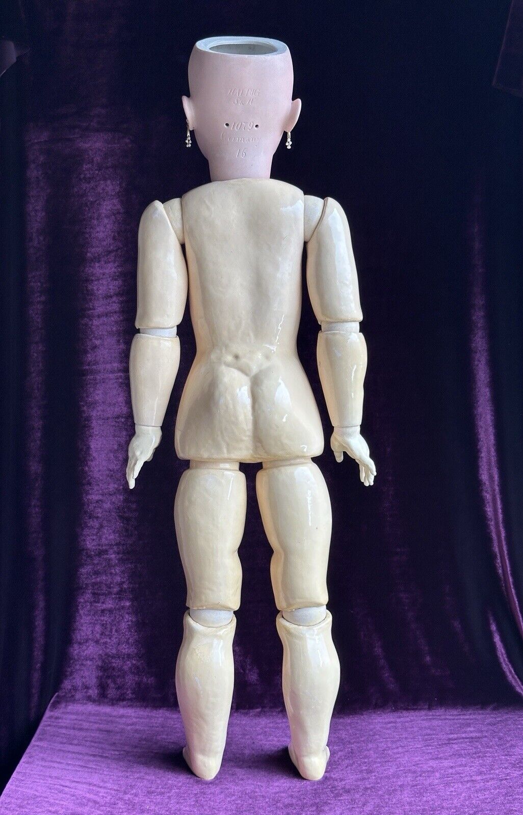 Grand Size Antique German 34” Simon Halbig 1079 Bisque Head Doll