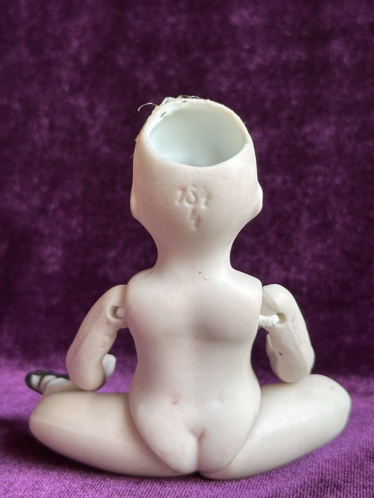 Rare Antique German 4.25” Kestner 184 All Bisque Mignonette Doll with Bent Legs