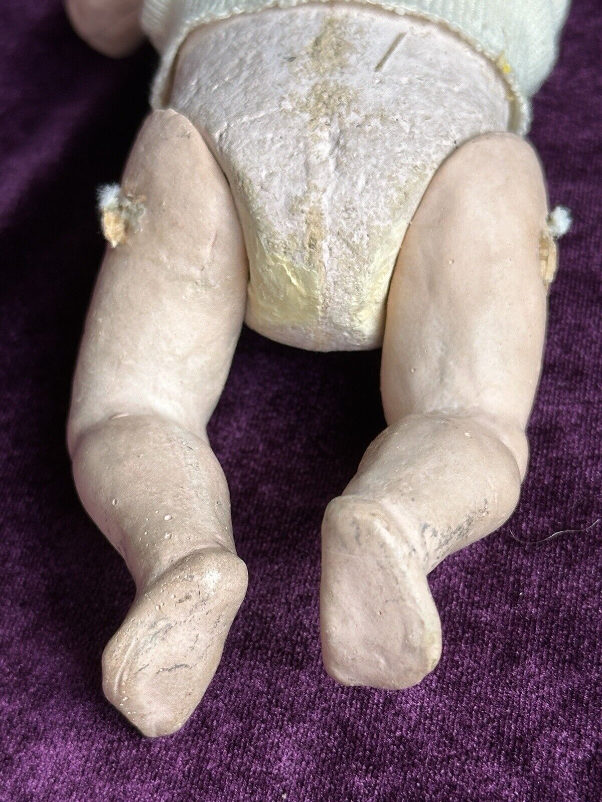 Antique German 8” Theodor Recknagel 28 Bisque Head Molded Hat Girl Baby Doll
