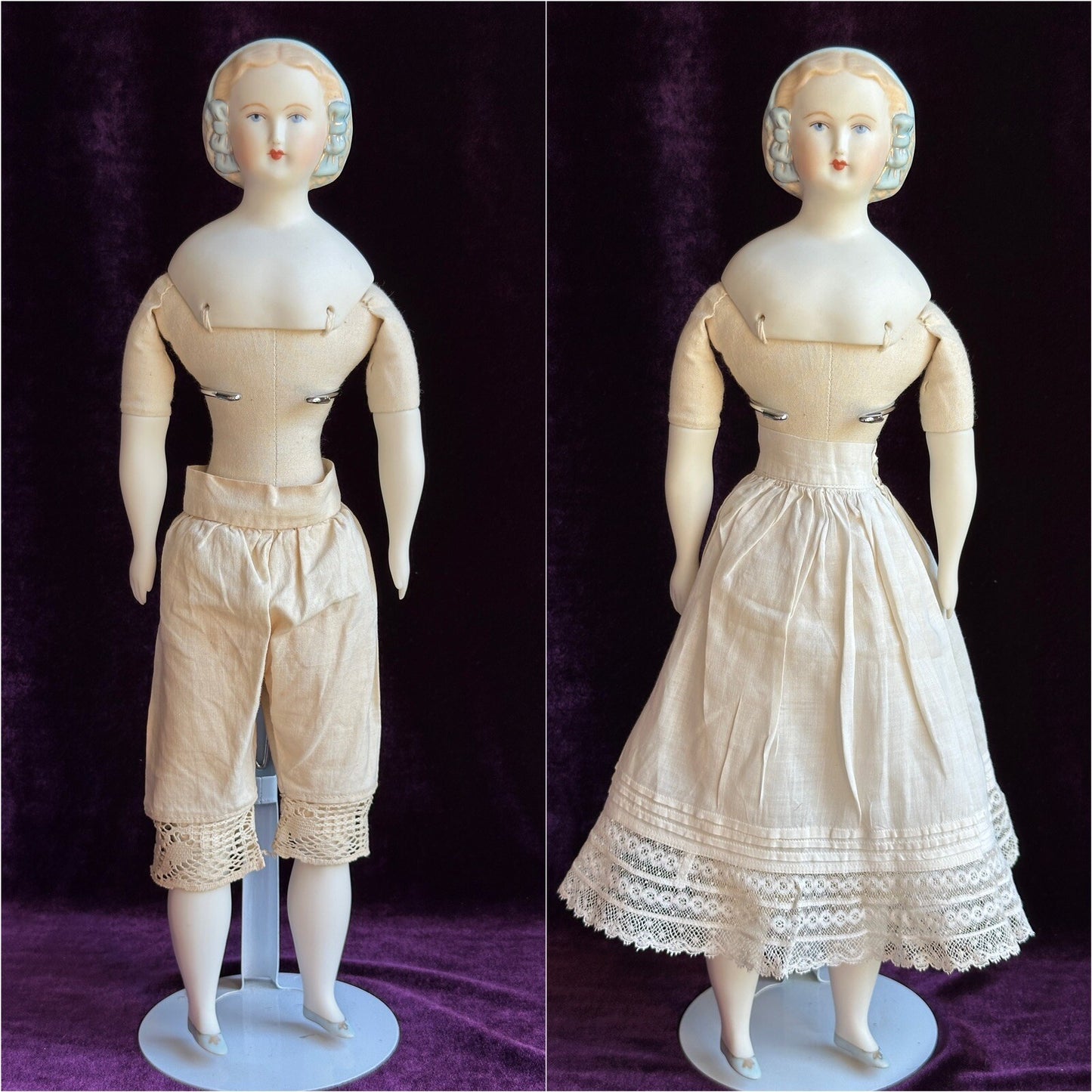 Vintage 16” Porcelain Victorian Reproduction of Parian Fashion Lady Doll
