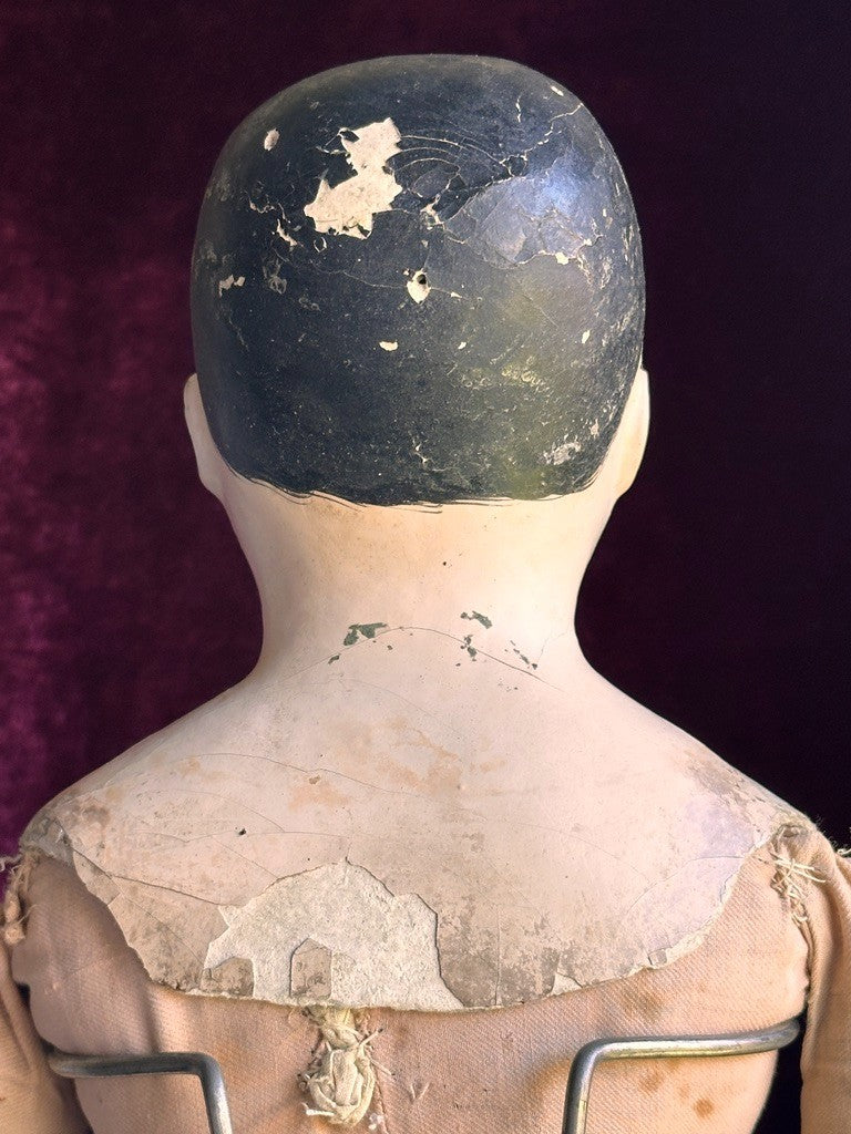 Large Antique French Andreas Voit Pauline 28" Papier Mache Doll