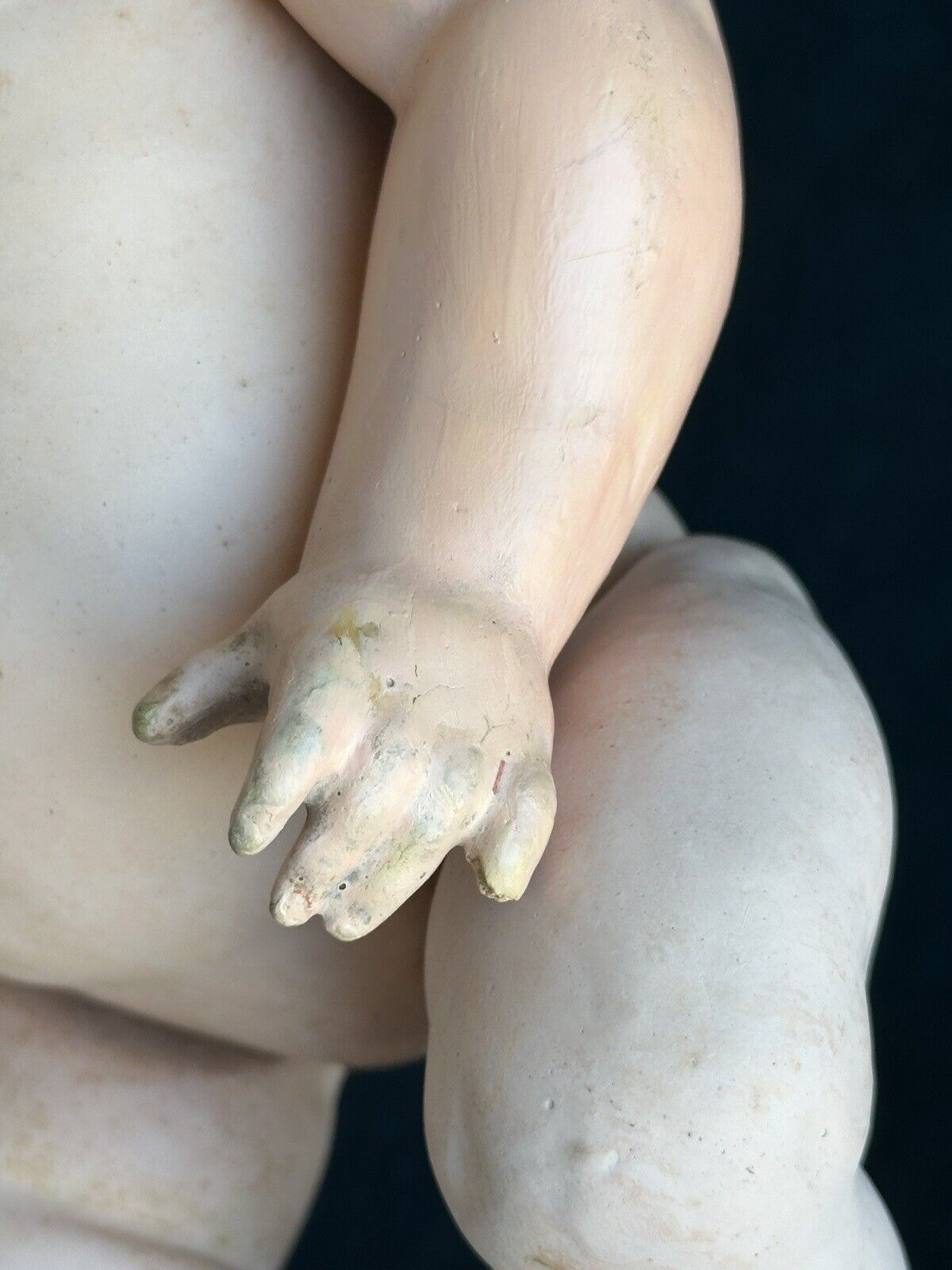 Antique German 13” Kley Hahn 525 Solid Dome Bisque Head Baby Doll Intaglio Eyes