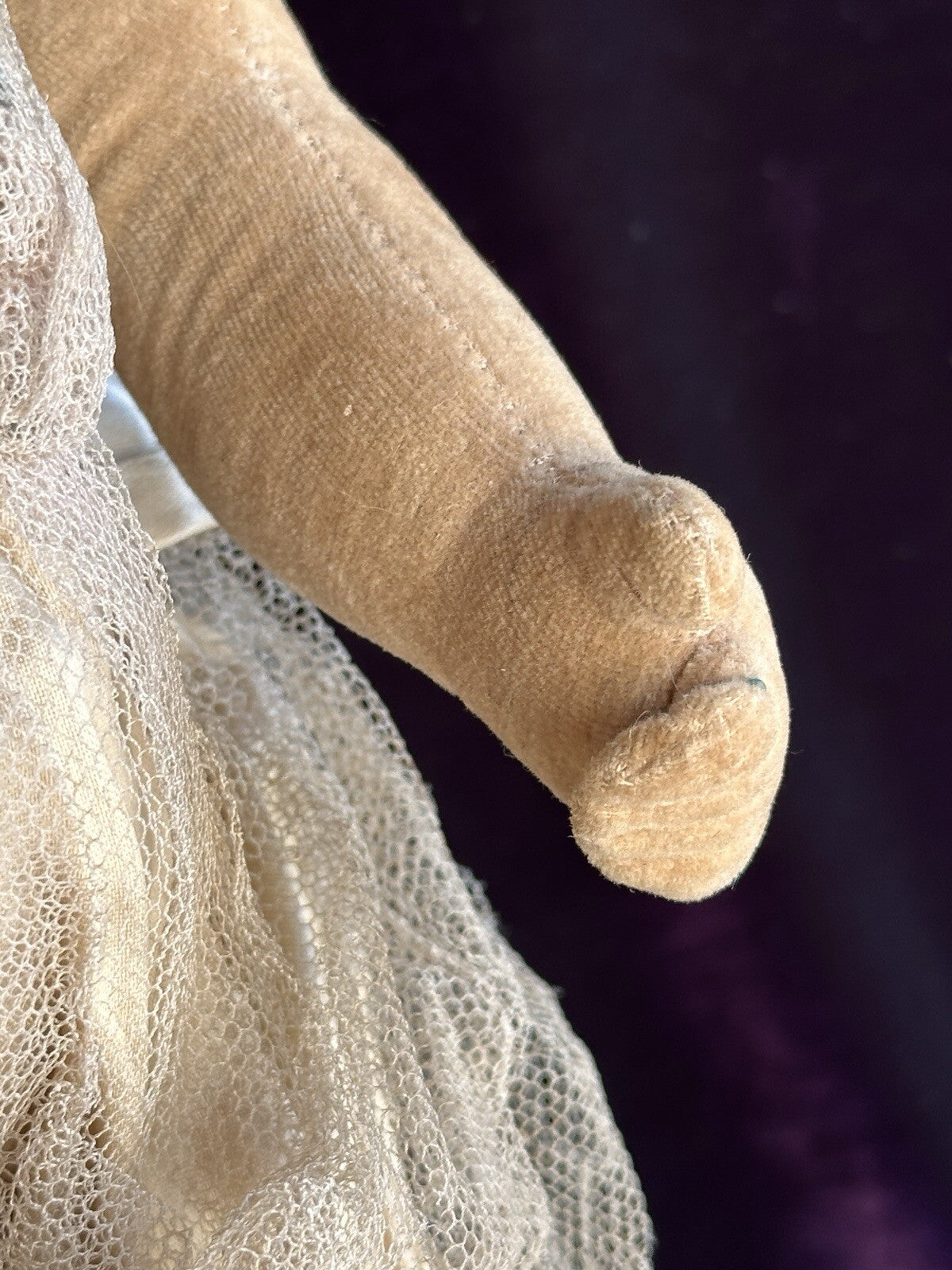 Vintage British Chad Valley 17” Cloth Felt Character Doll