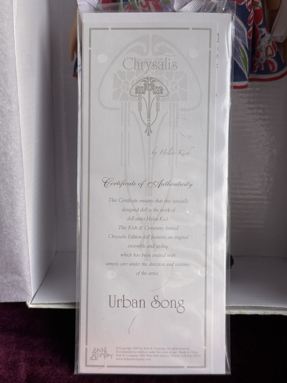 Collectible Vinyl BJD Helen Kish Urban Song Chrysalis Doll In Box