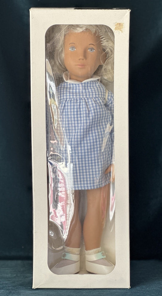 Collectible England Vinyl Sasha Blonde Gingham 107 Girl Doll Box/Tag