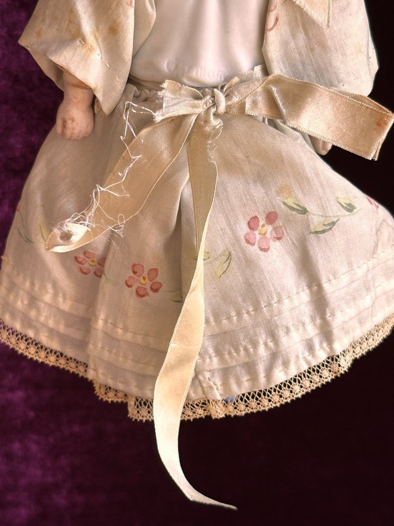 Rare Antique German Hertwig 6.75” Bisque Molded Torso Character Dollhouse Doll