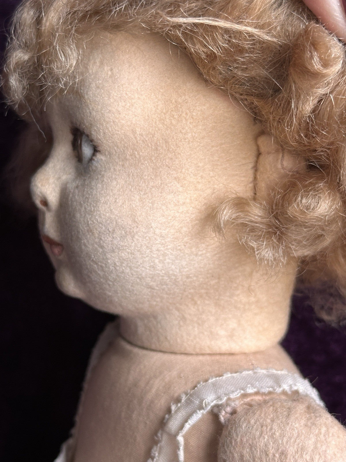 Vintage Italian 12” Lenci 111 Felt Cloth Character Doll