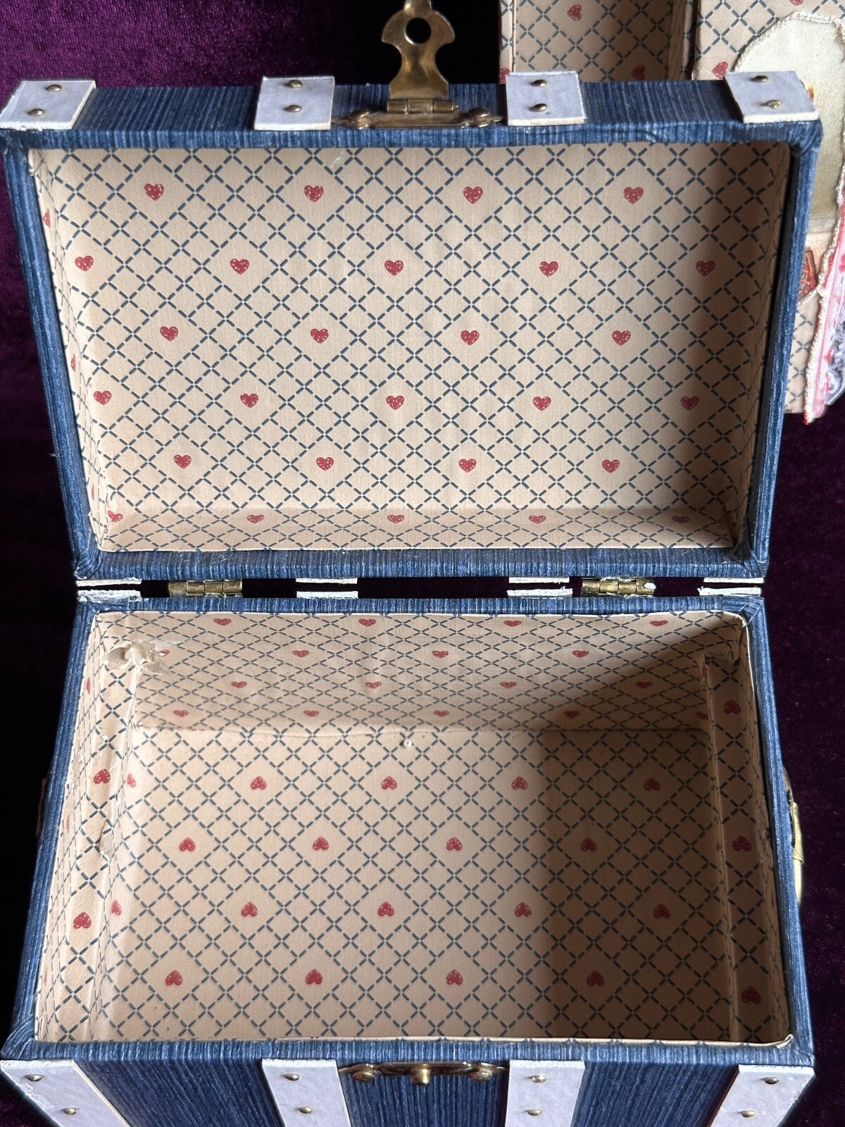 Miniature 4.5” Reproduction of French Bleuette Dollhouse Doll in Trunk + Extra