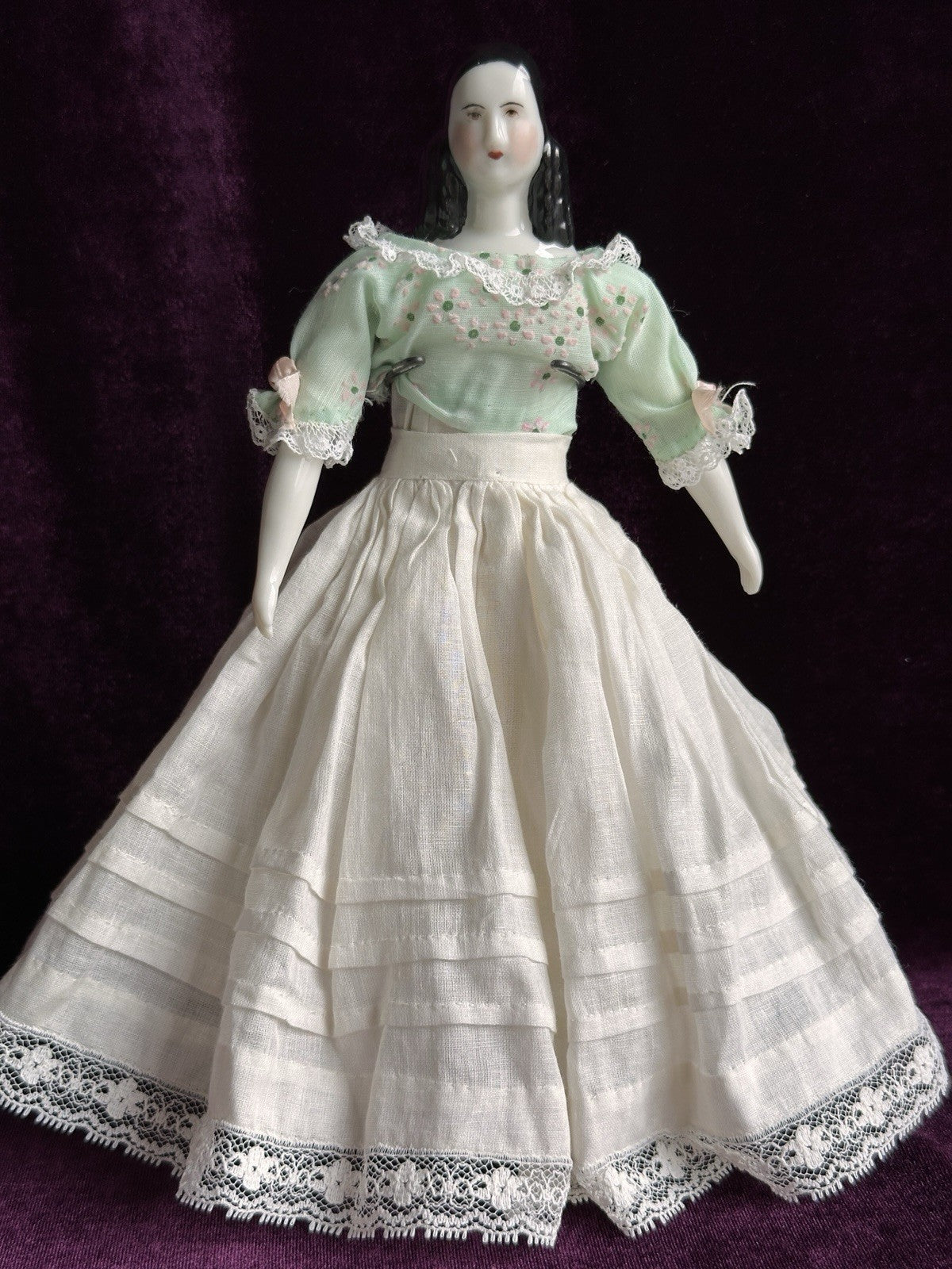 Vintage Petite 9.5” Reproduction of Antique German Lydia China Doll
