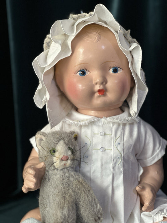 Vintage Unmarked All Composition 17” Baby Doll