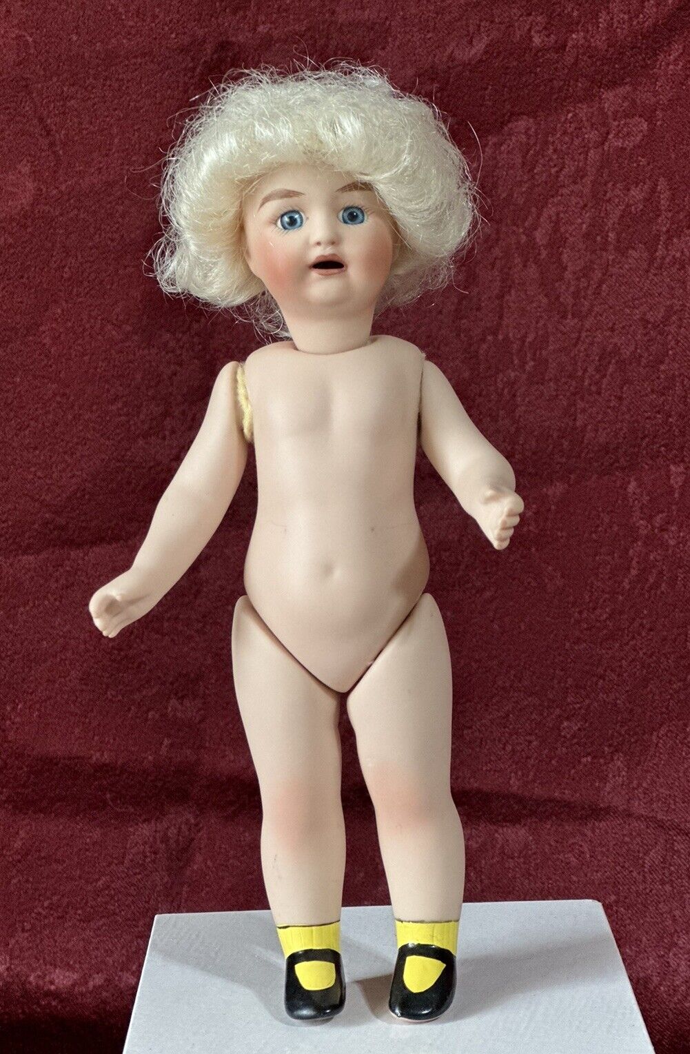 Collectible Reproduction of Antique Mignonette Porcelain 7 1/2” Doll