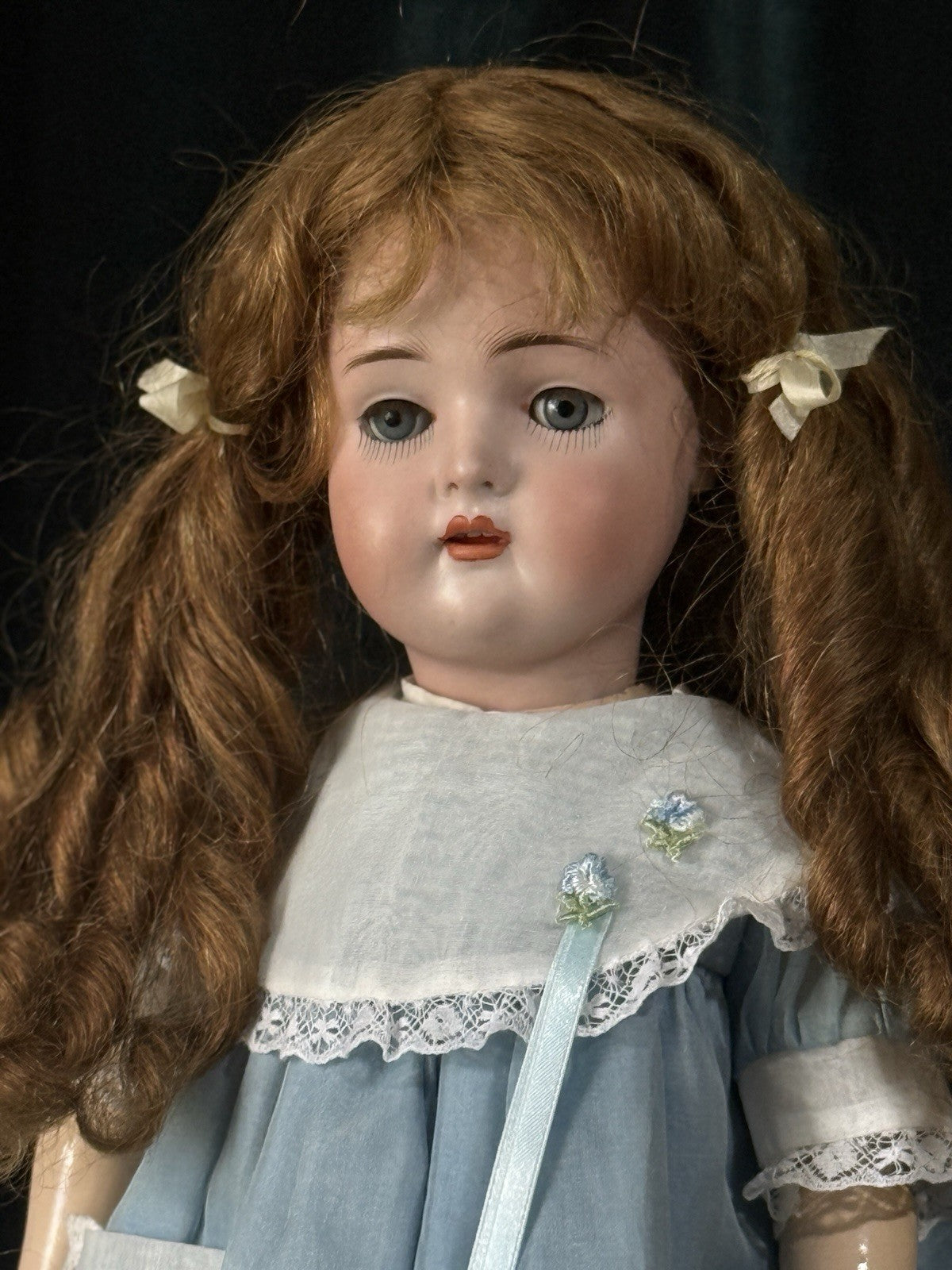 Antique German Hertel, Schwab (?) Mold 136/10 Bisque Head 18” Doll