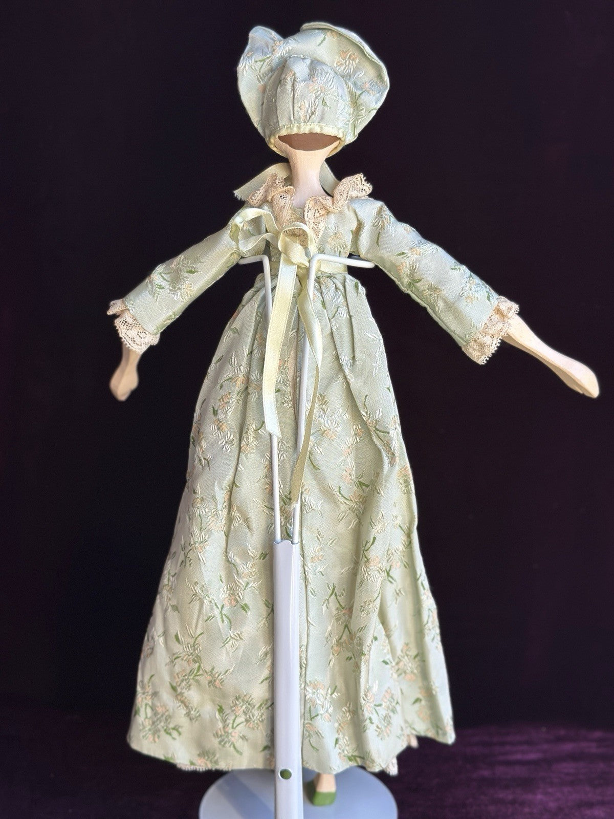 Hand-Carved 16.5” Peg-Jointed Grodnertal Style Wooden Reproduction Doll