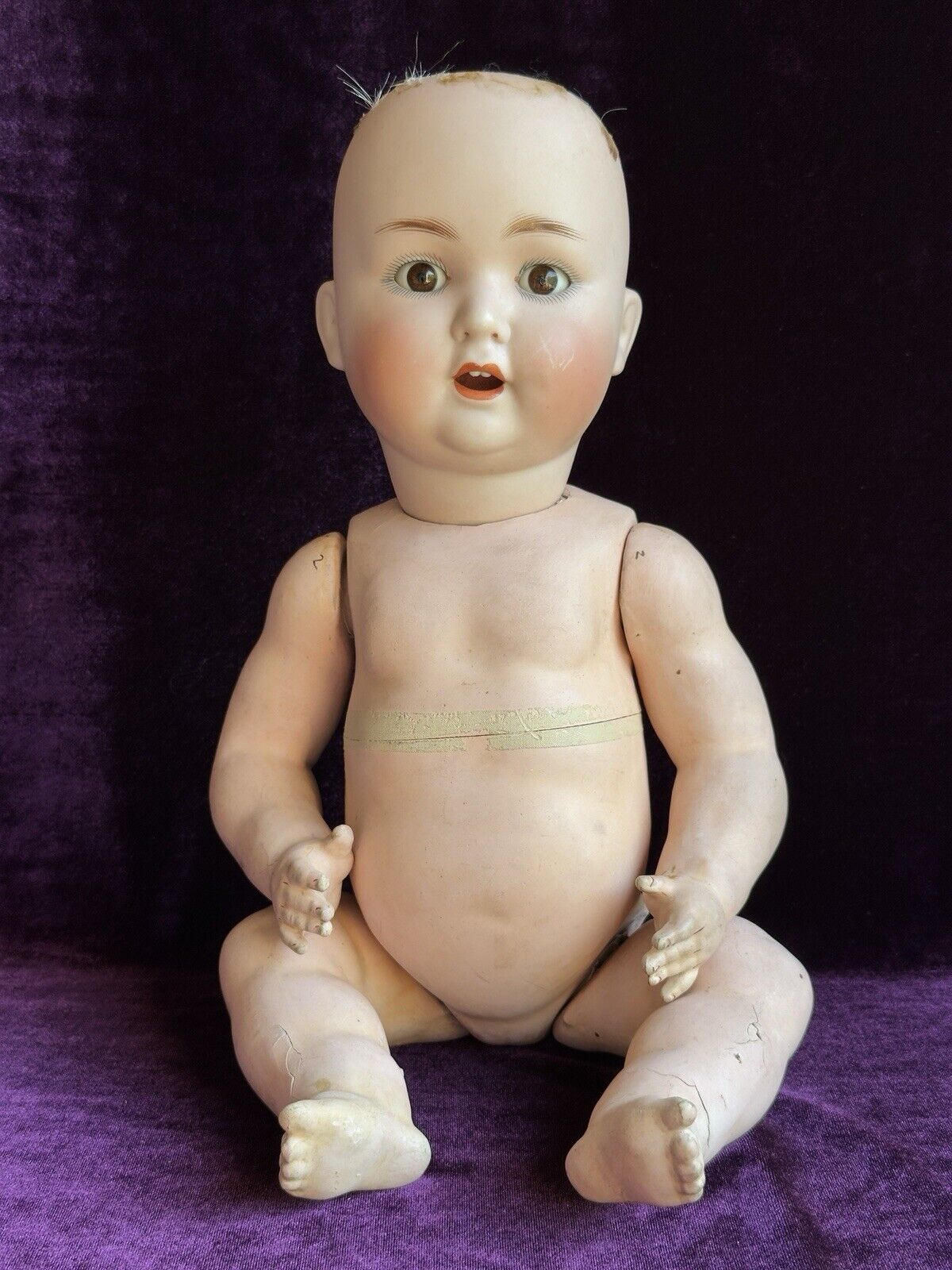 Antique German 16" Schuetzmeister & Quendt 201 Bisque Head Baby Doll