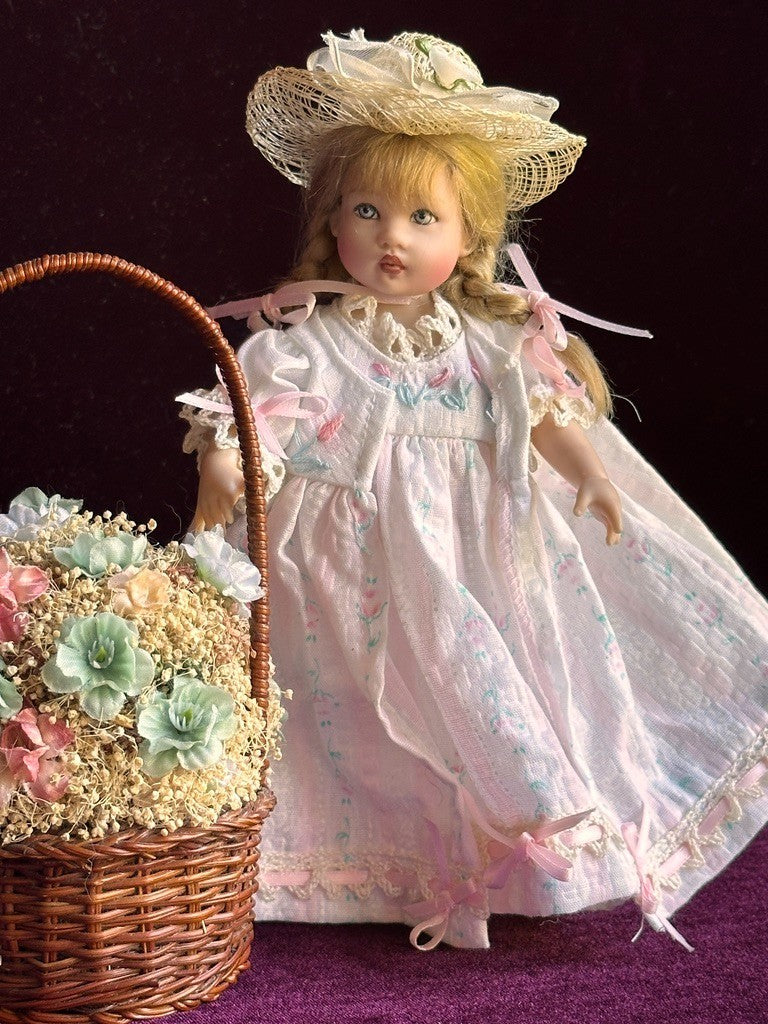 Collectible 7.5” Vinyl Pink Ribbon Riley Doll by Helen Kish LE 1000 Redressed