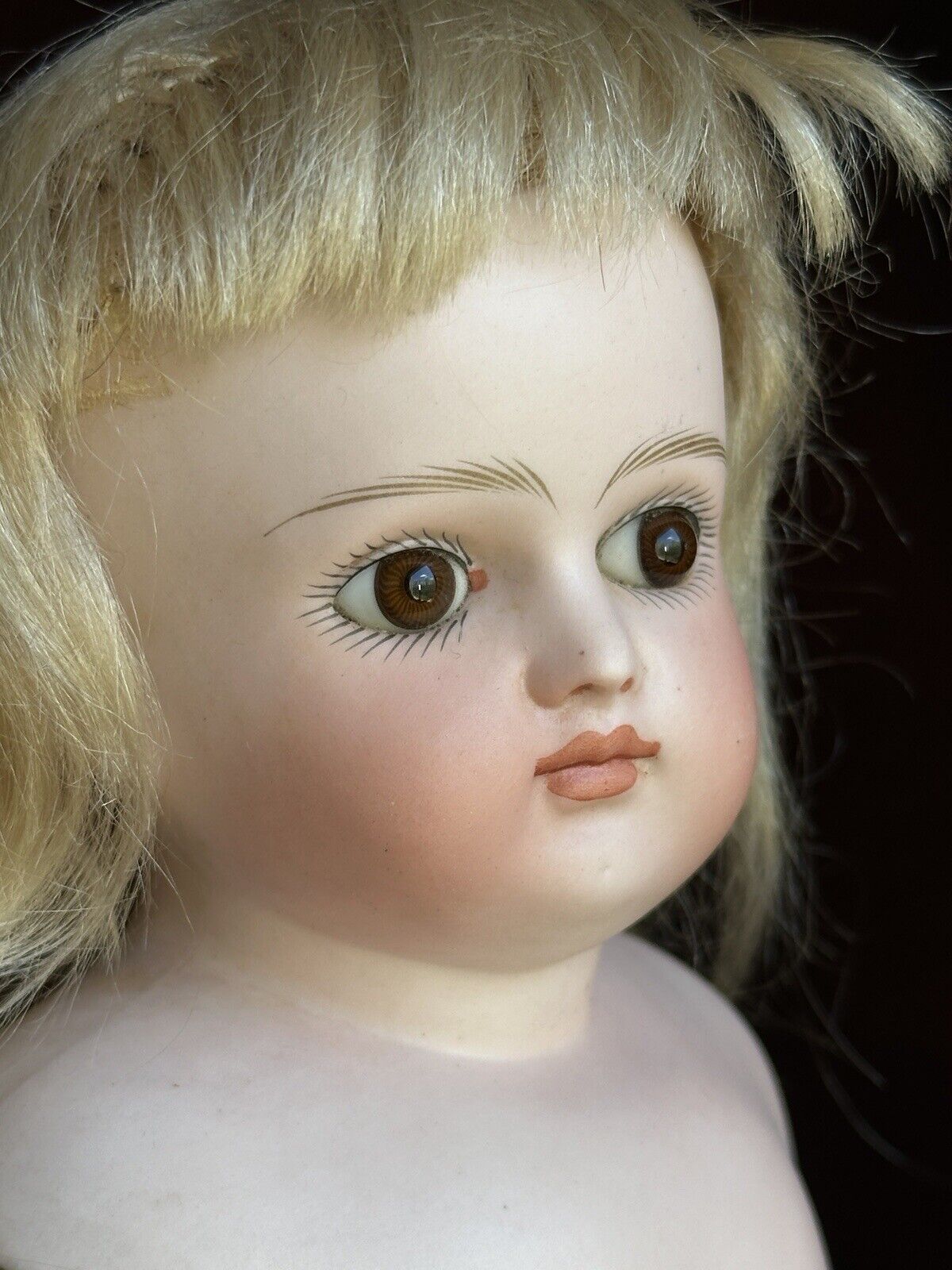 Antique German 14” Early Kestner Closed Mouth Bisque Shoulder Head Doll