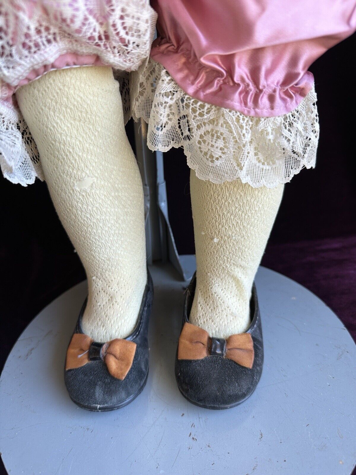 Large Vintage 31” Porcelain Reproduction of Antique French Fashion Doll