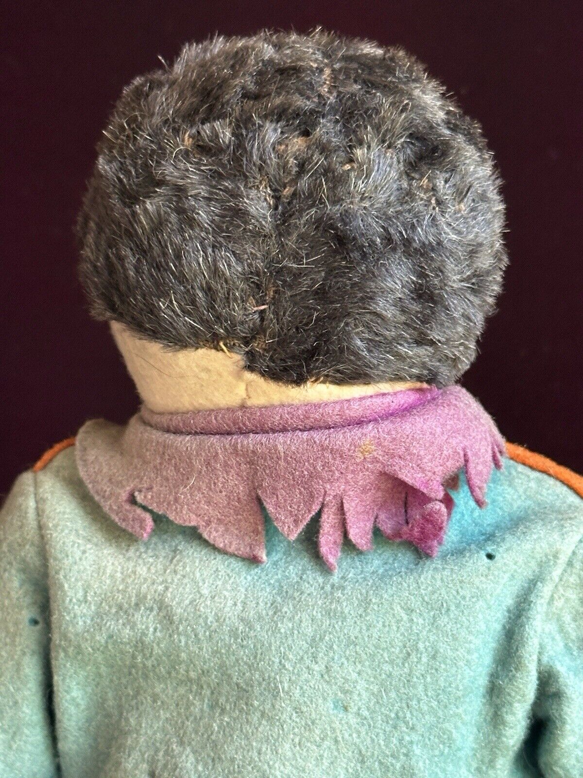 Rare Antique Italian Early Lenci 13.5" Whimsical Character Doll Metal Button