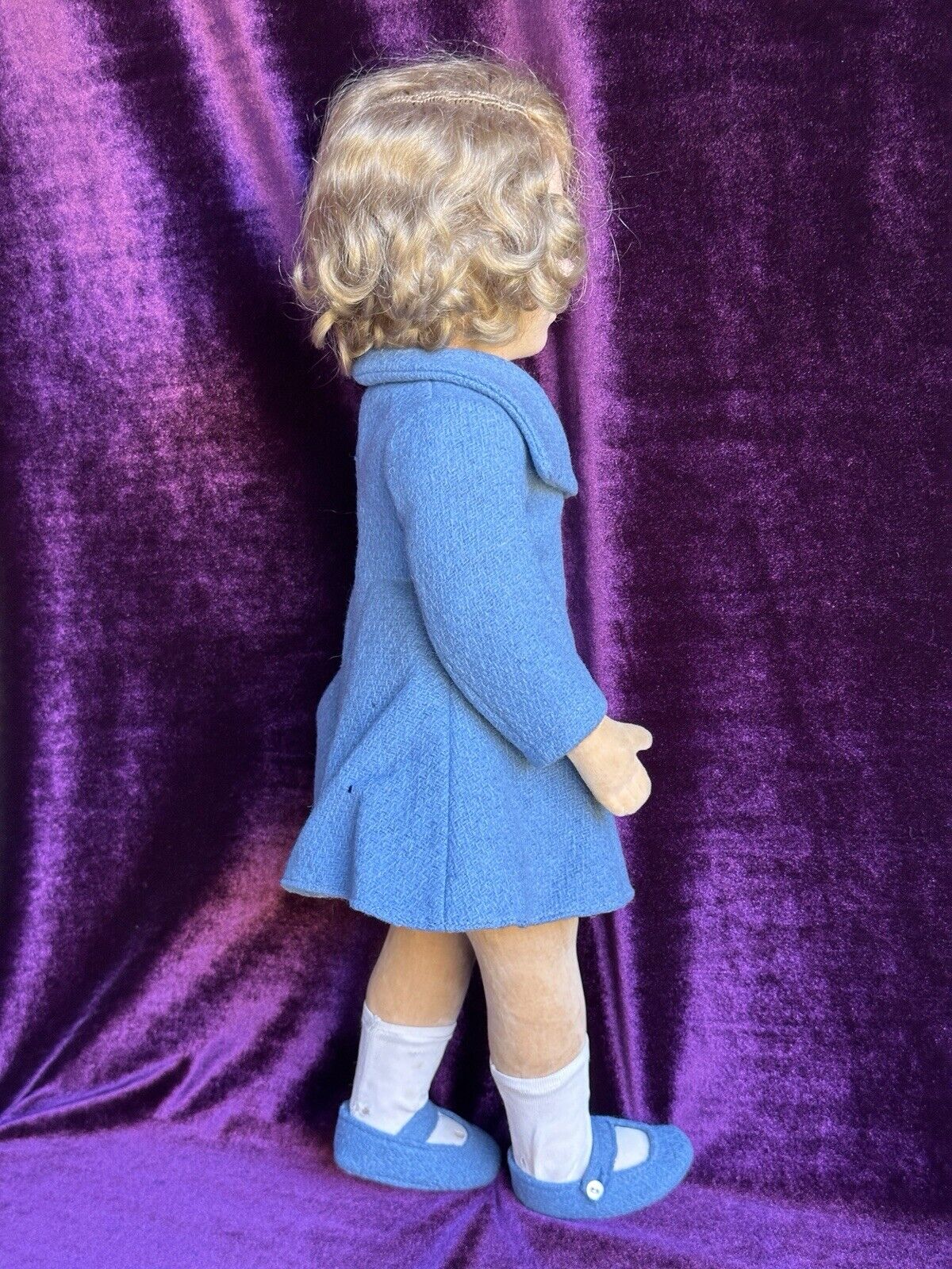 Vintage 18” Original Chad Valley Cloth Princess Elizabeth Doll Made in England