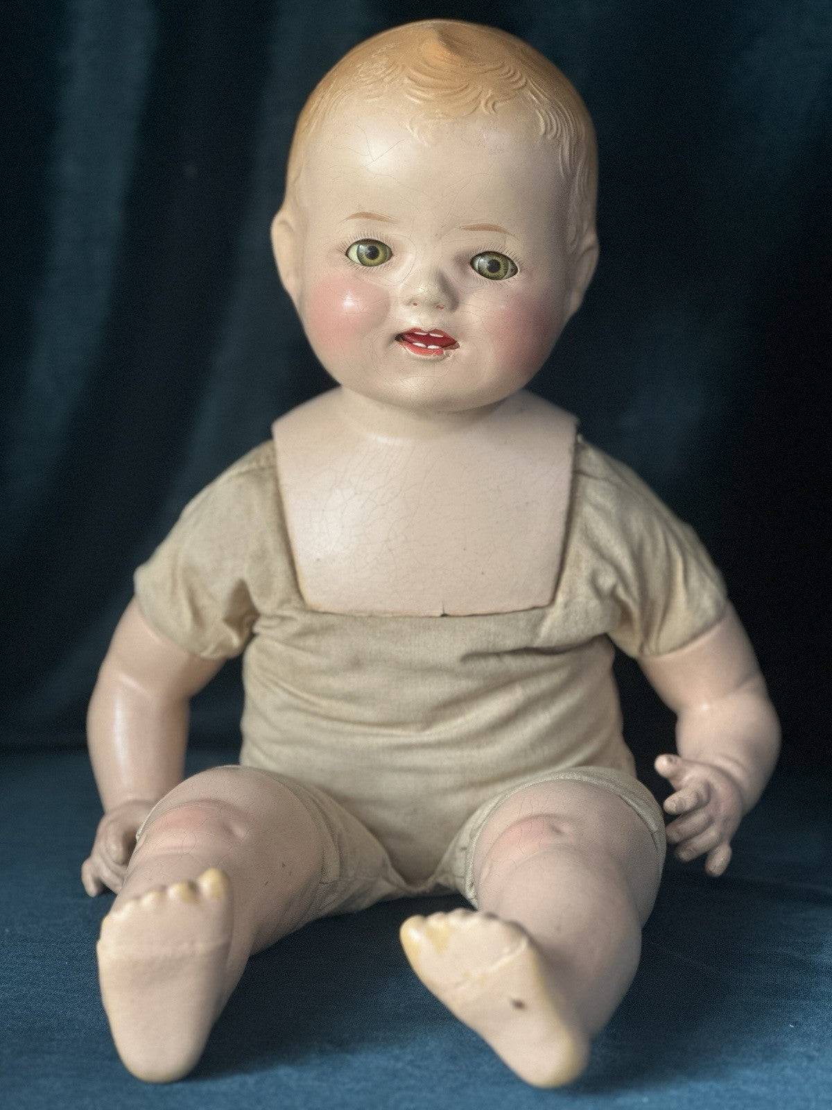 Vintage American E.I.H Horsman Composition “Gold Medal Baby” 19” Doll