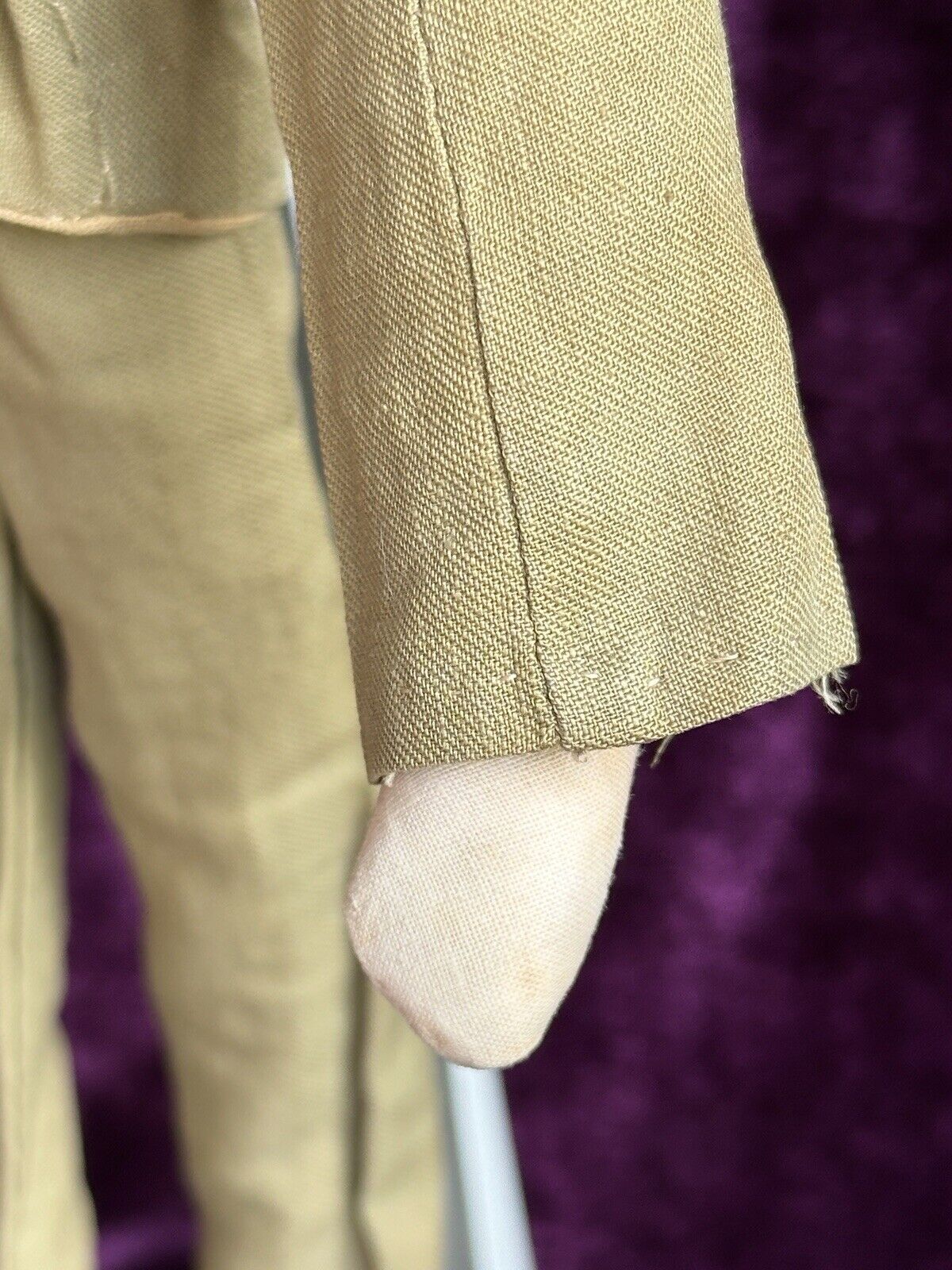 Antique American Primitive 15” Handmade Cloth Rag Folk Soldier (?) Doll