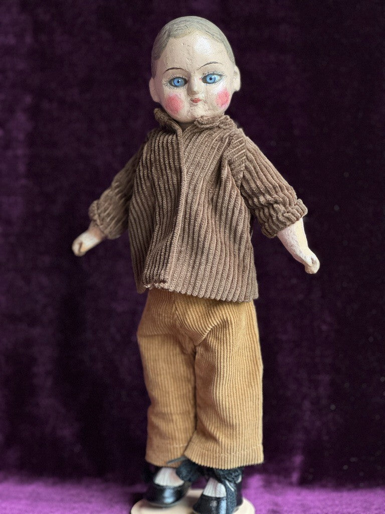 Antique French 11.5" Tout en Bois Wood Doll – Motschmann Type Body