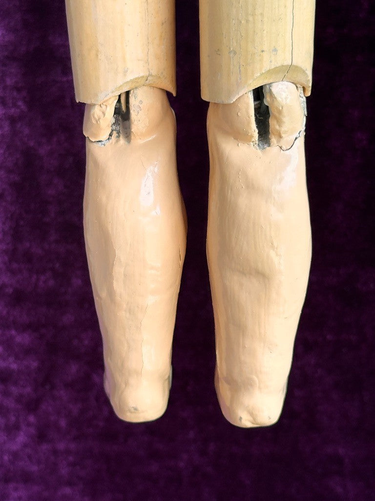 Antique German 18" Edmund Steiner marked EUSt Bisque Head Composition Body Doll