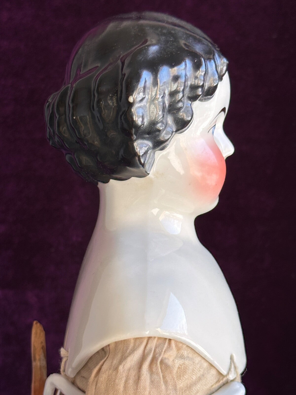 Antique German 21” Flat Top Highbrow China Shoulder Head Doll