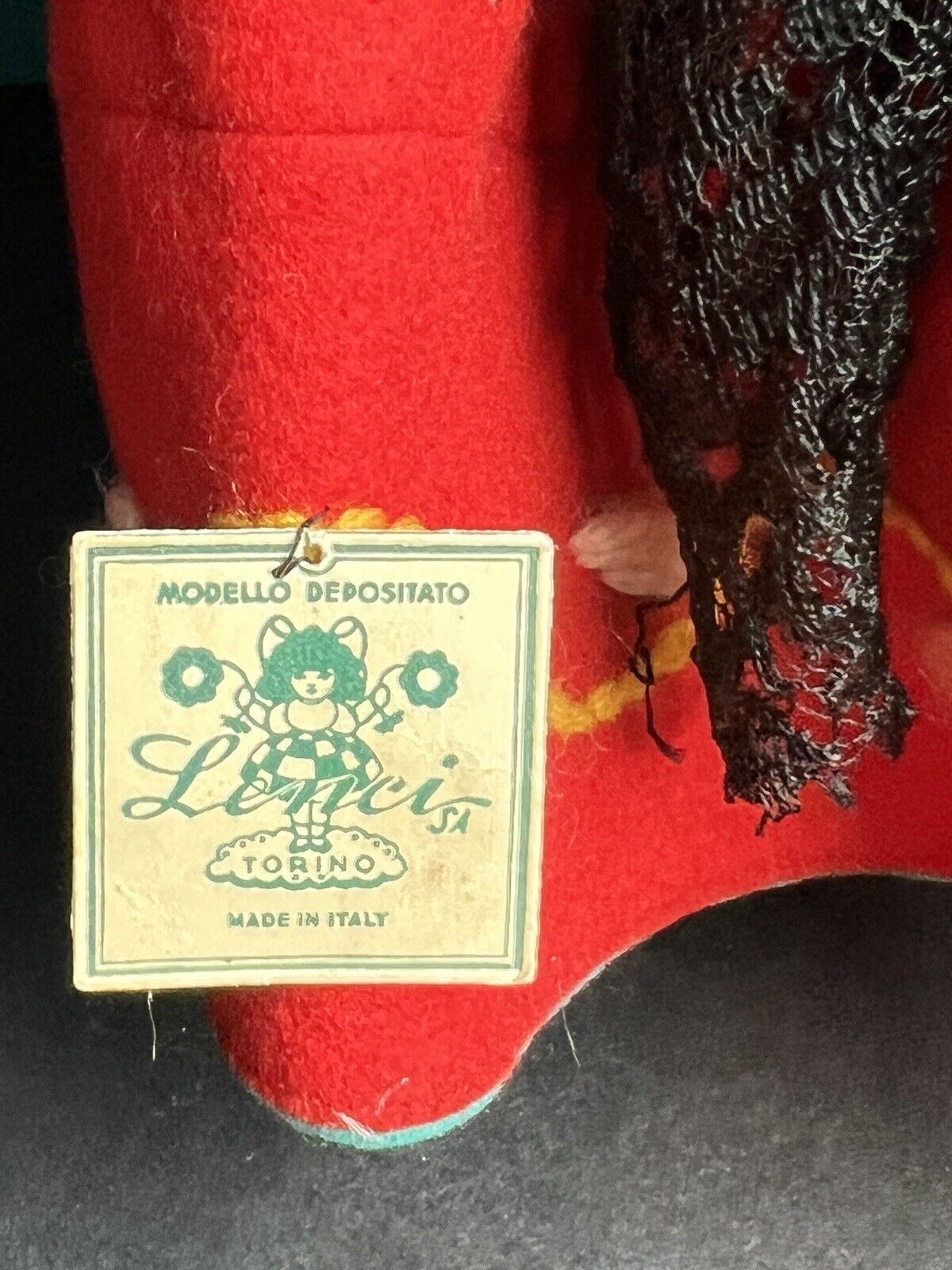 All Original Vintage Italian Lenci 14” Rita Lucia Felt Doll with Tag