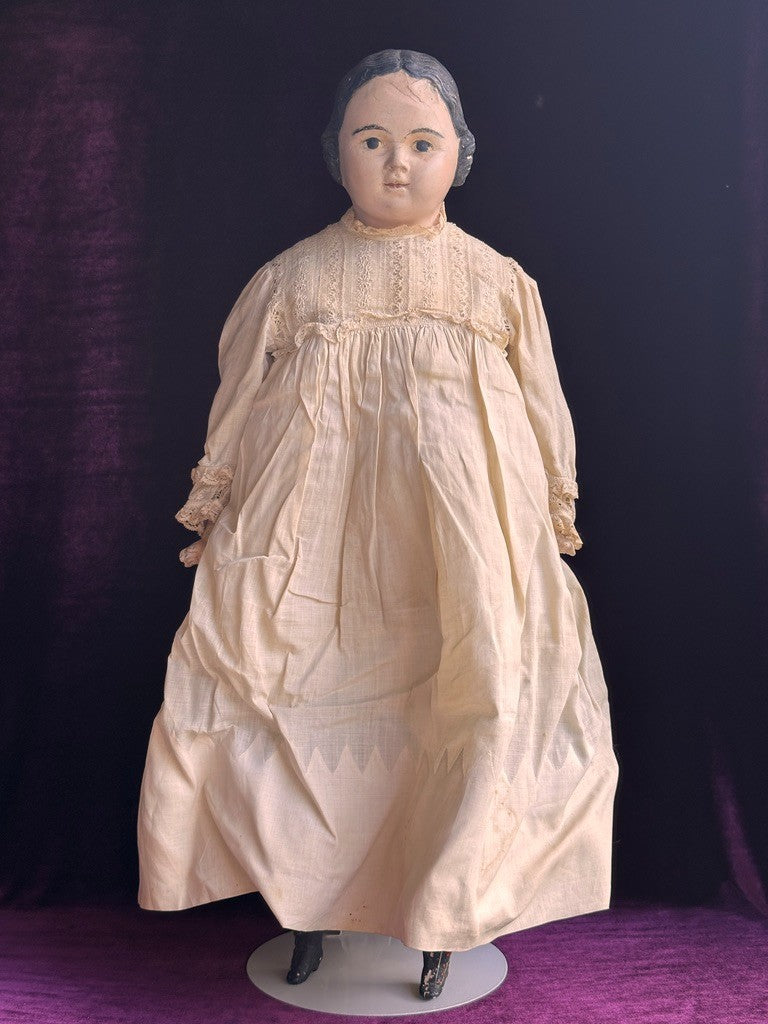 Antique American 26.5” Pre-Greiner Papier Mache Doll