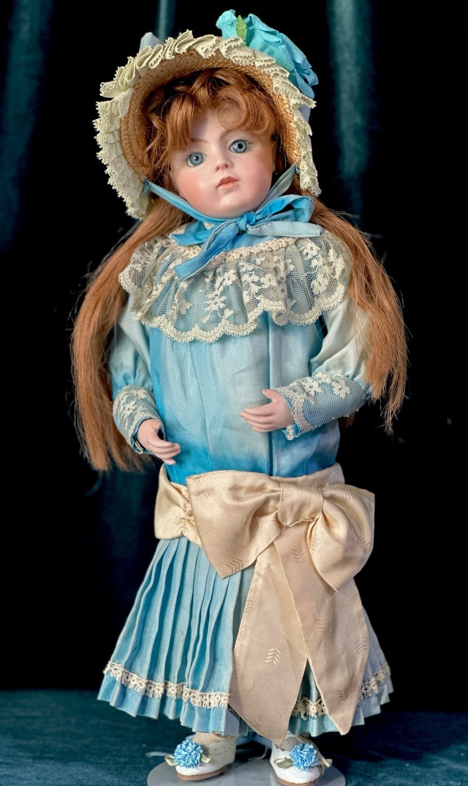 Artist Reproduction of Antique French Bru Jne 16” Doll Porcelain Head