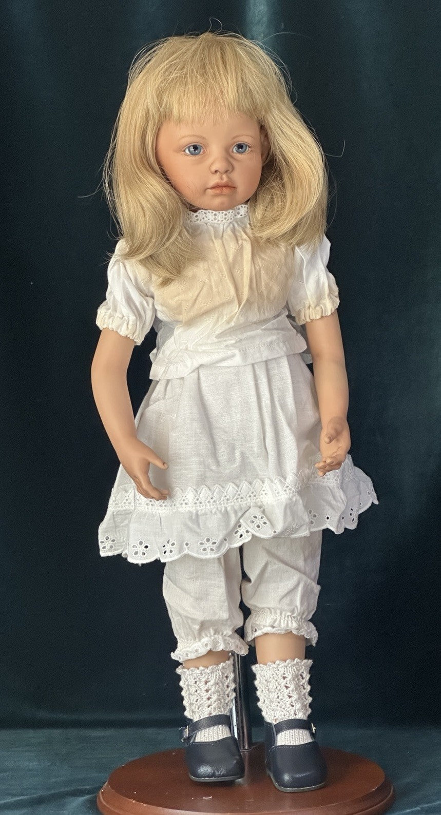 Collectible Artist 18” Porcelain Doll LE 30 With Teddy Bear