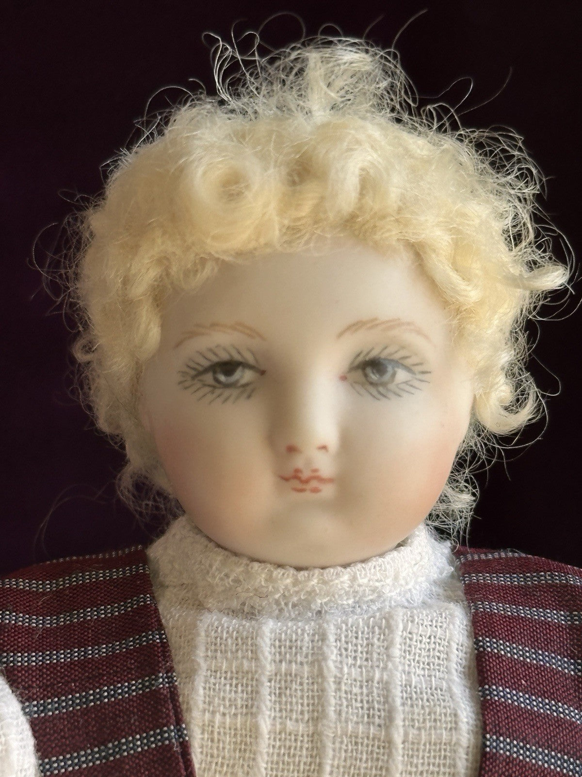 Porcelain Miniature Cathy Hansen Repro of Antique French Huret Dollhouse Doll