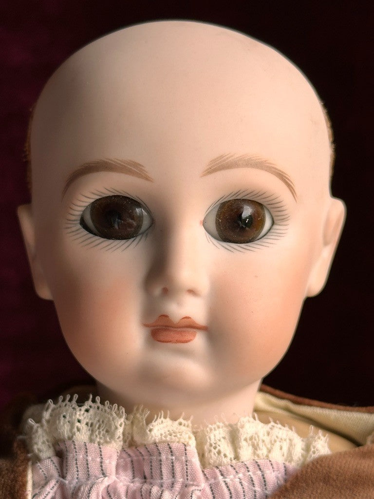 Vintage 16.5" Porcelain Composition Reproduction of Antique French Jumeau Doll