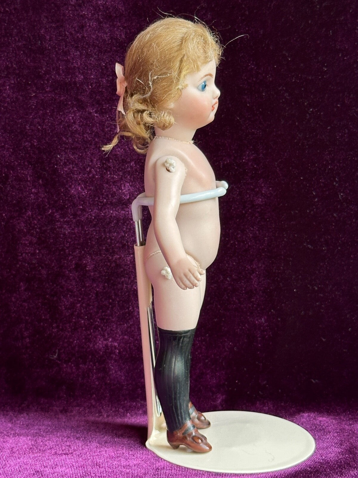 Porcelain 7” Reproduction of Antique Simon Halbig Mignonette Doll with Baby