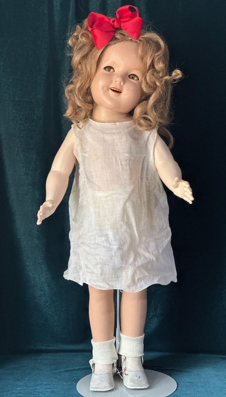 Vintage IDEAL All Composition Shirley Temple 27” Doll Flirty Eyes