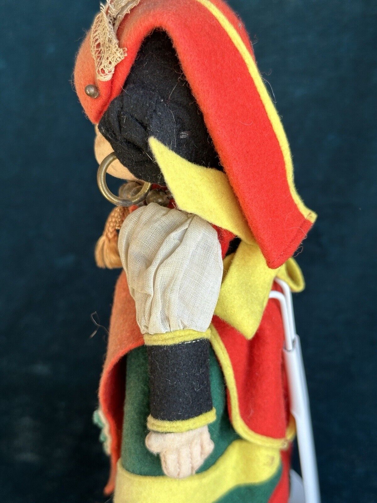 Vintage Italian Mascotte Miniature 8” Lenci Felt/Cloth Hanging Doll