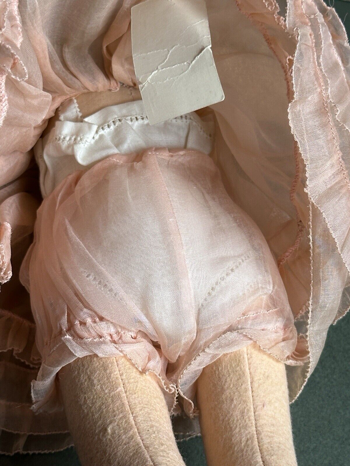 Rare All Original 16” Vintage Italian Lenci 149 Series Felt Cloth Doll with Tag