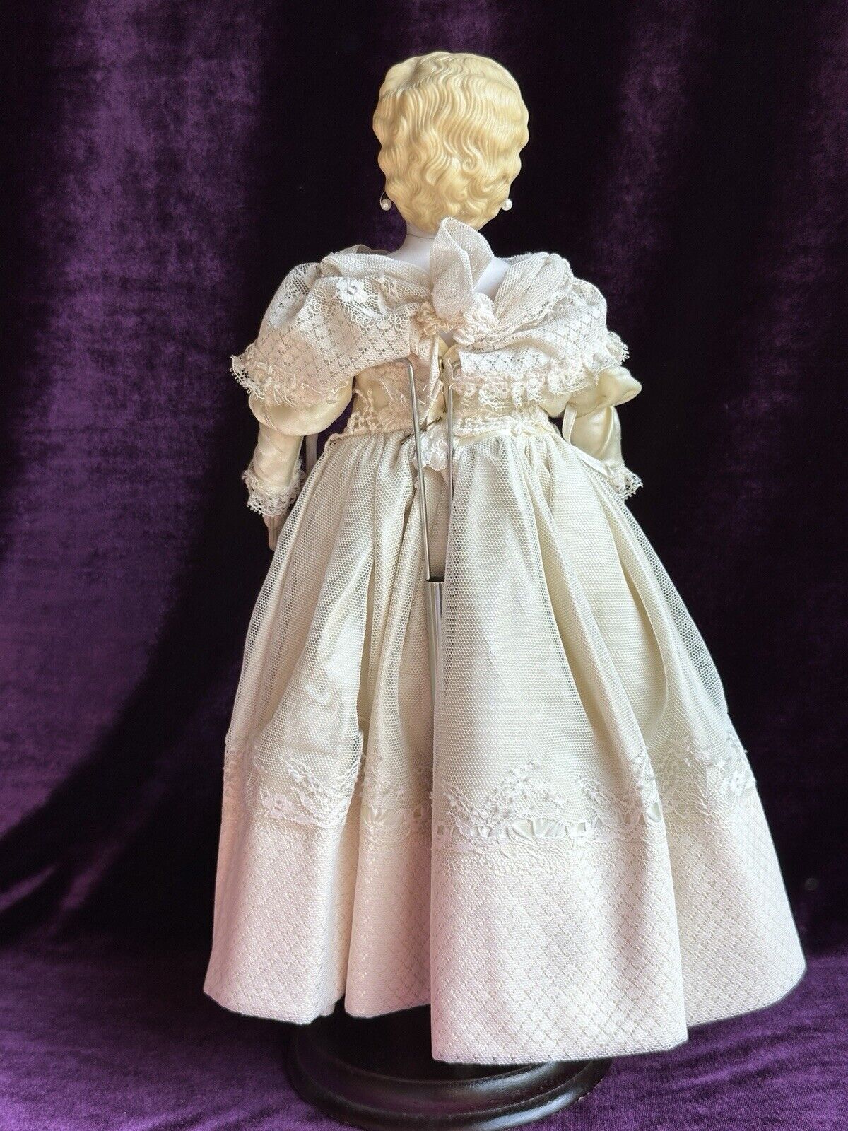 Rare Antique German 15” Parian China Bisque Shoulder Head Fashion Doll