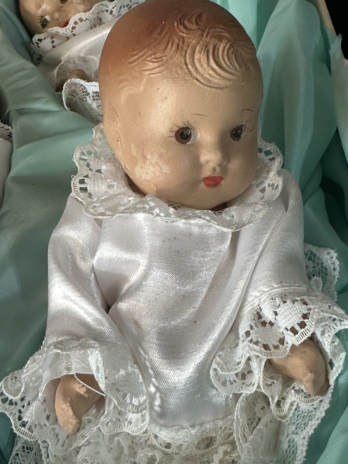 Vintage 1930’s (?) Set Of Dionne Quintuplets Composition Dolls In Original Box