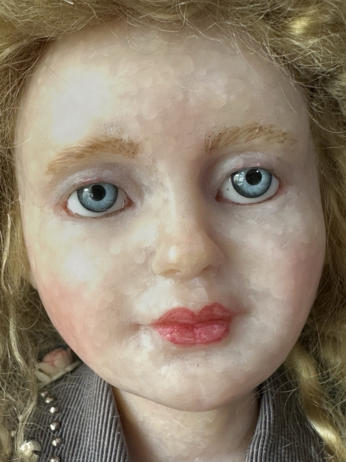 OOAK Collectible Polymer Fimo 15” Doll By Artist Edna Dali