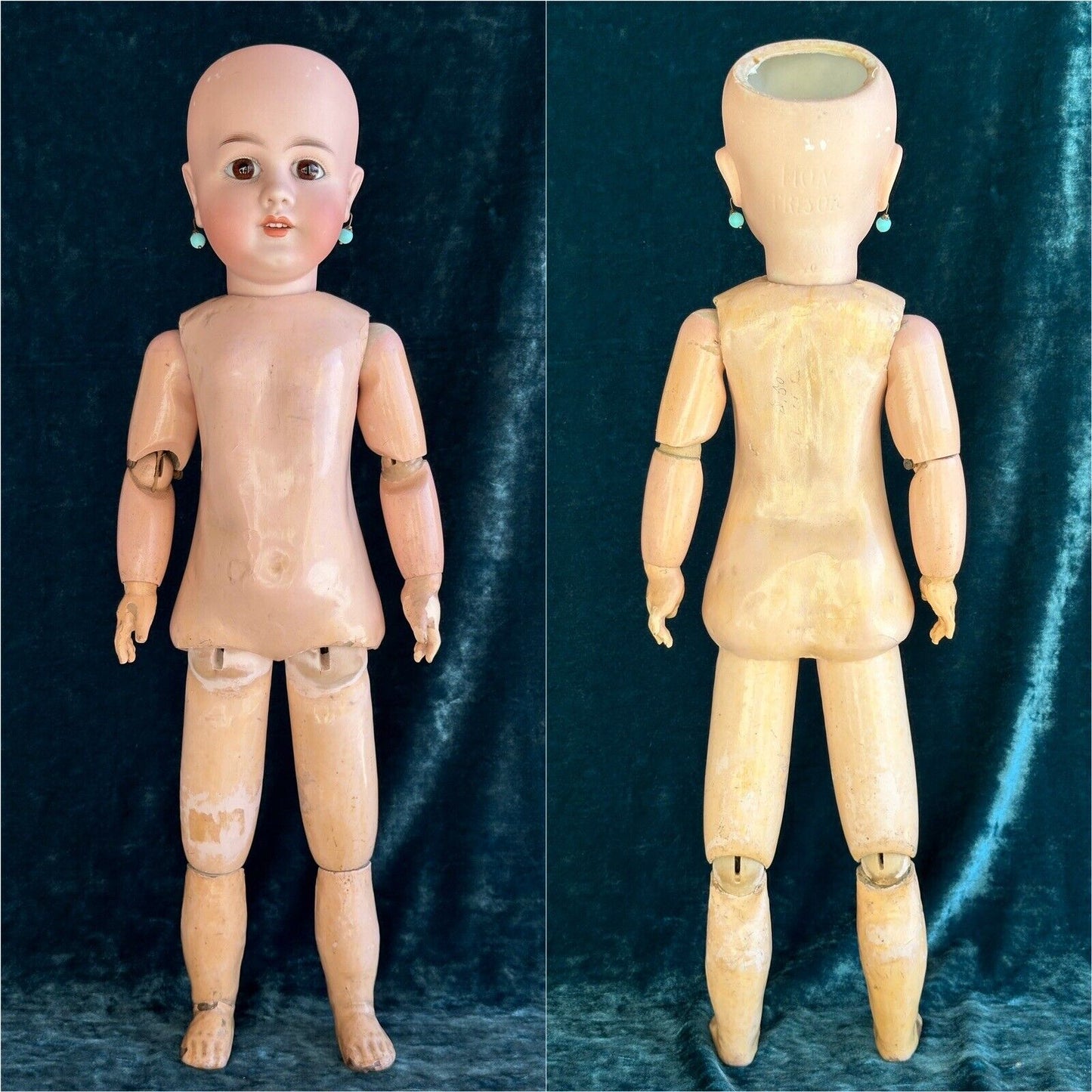 Antique French 24” Henri Rostal Mon Tresor Bébé Bisque Head Doll