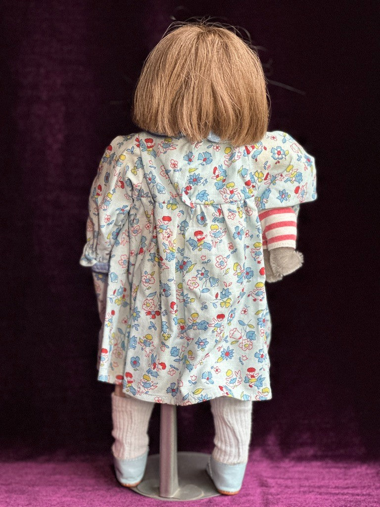 Very Rare OOAK 16” French Artist Malou Ancelin Leather Handmade Signed Doll