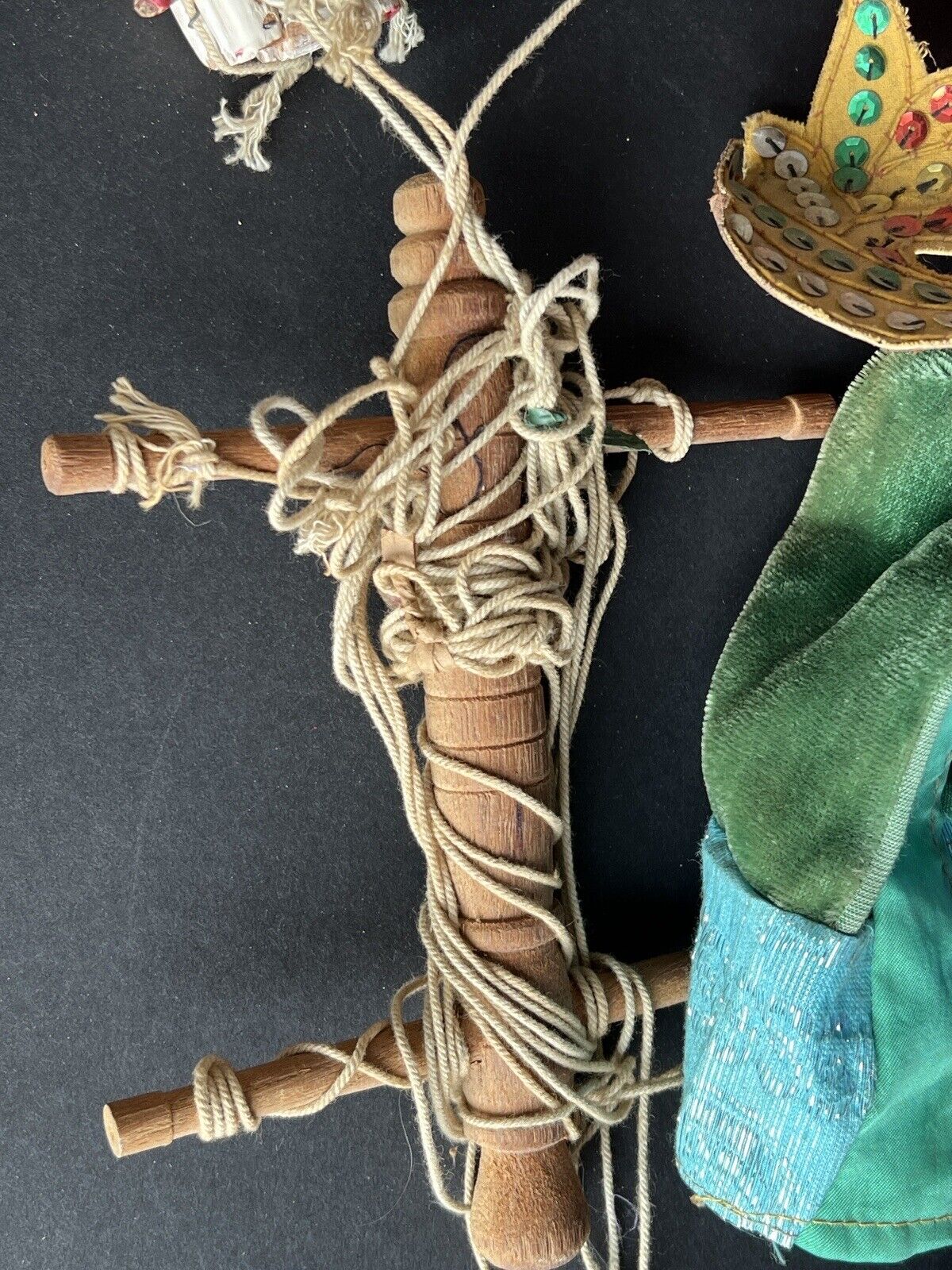 Antique Asian Burmese Folk Art Wooden Puppet Marionette Doll