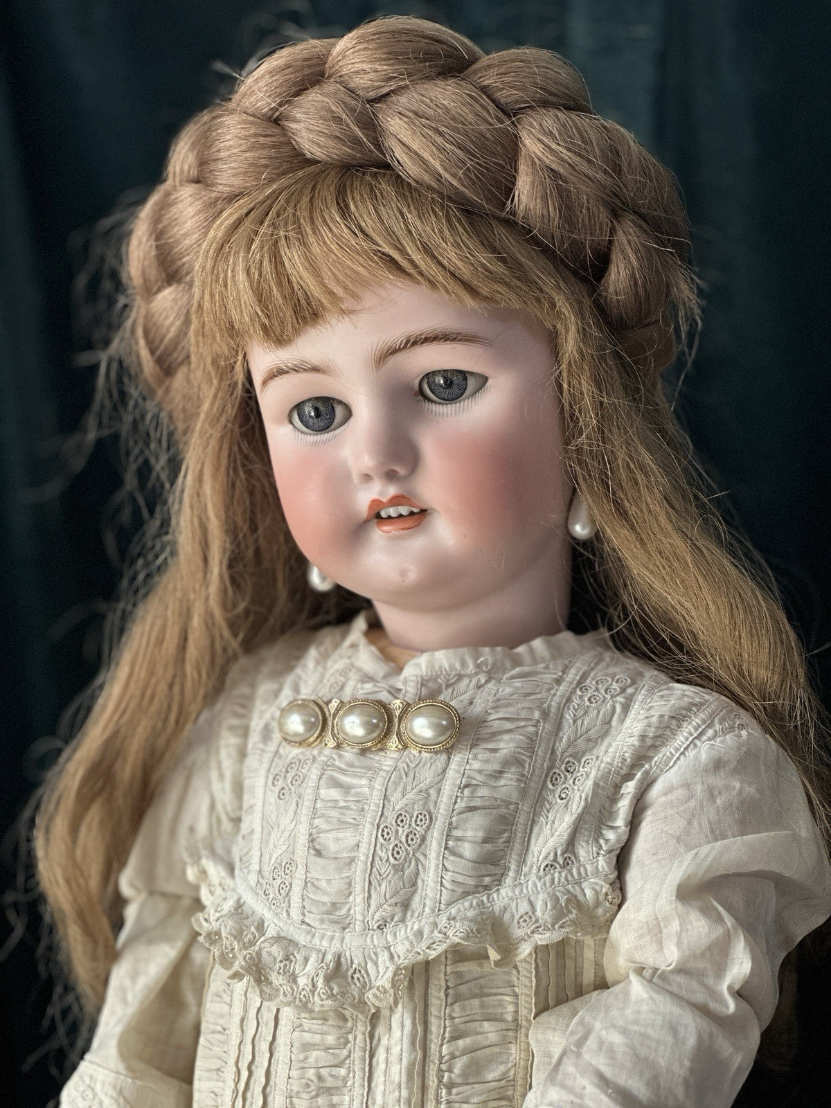 Antique German Simon Halbig and C.M. Bergmann Bisque Head 28” Doll