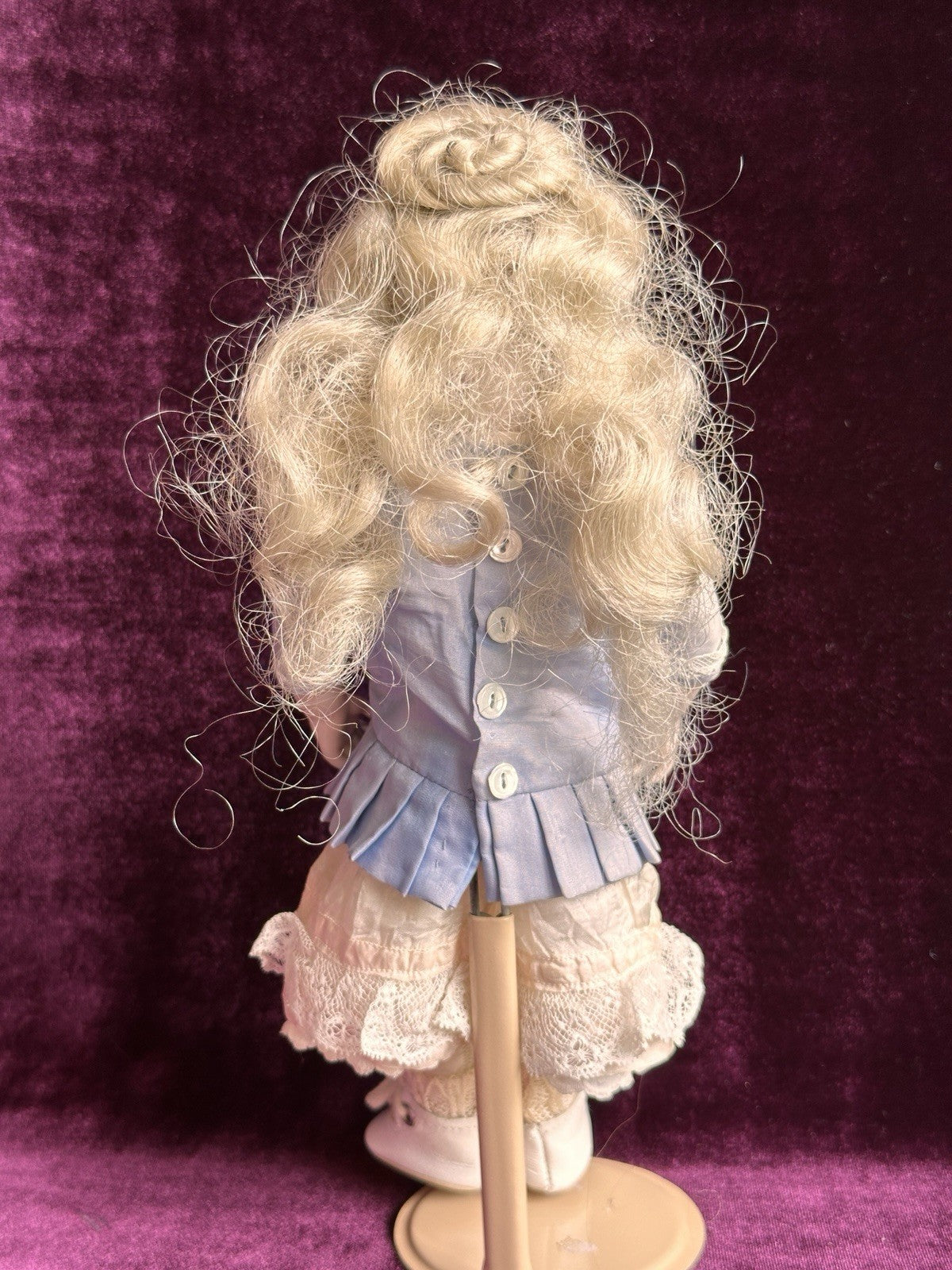 Vintage 9” Artist Reproduction of Antique French Bru Jne Porcelain Leather Doll