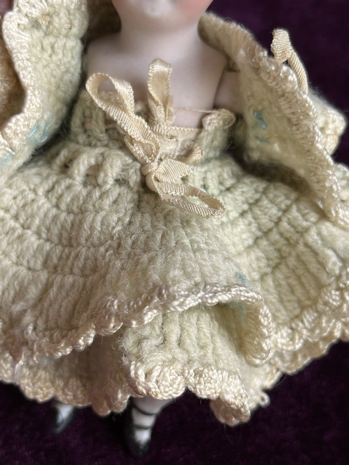 Rare Antique German 4.25” Kestner 184 All Bisque Mignonette Doll with Bent Legs