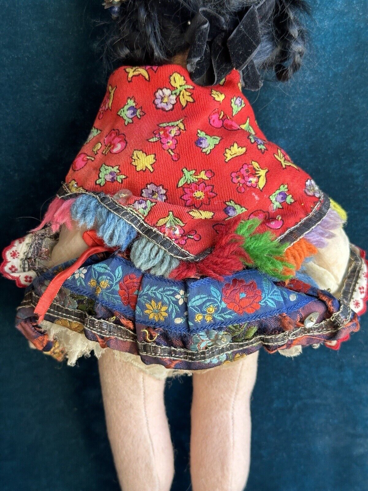 Very Rare 14” Vintage Lenci Portrait (?) Ethnic Felt Boudoir Style Doll