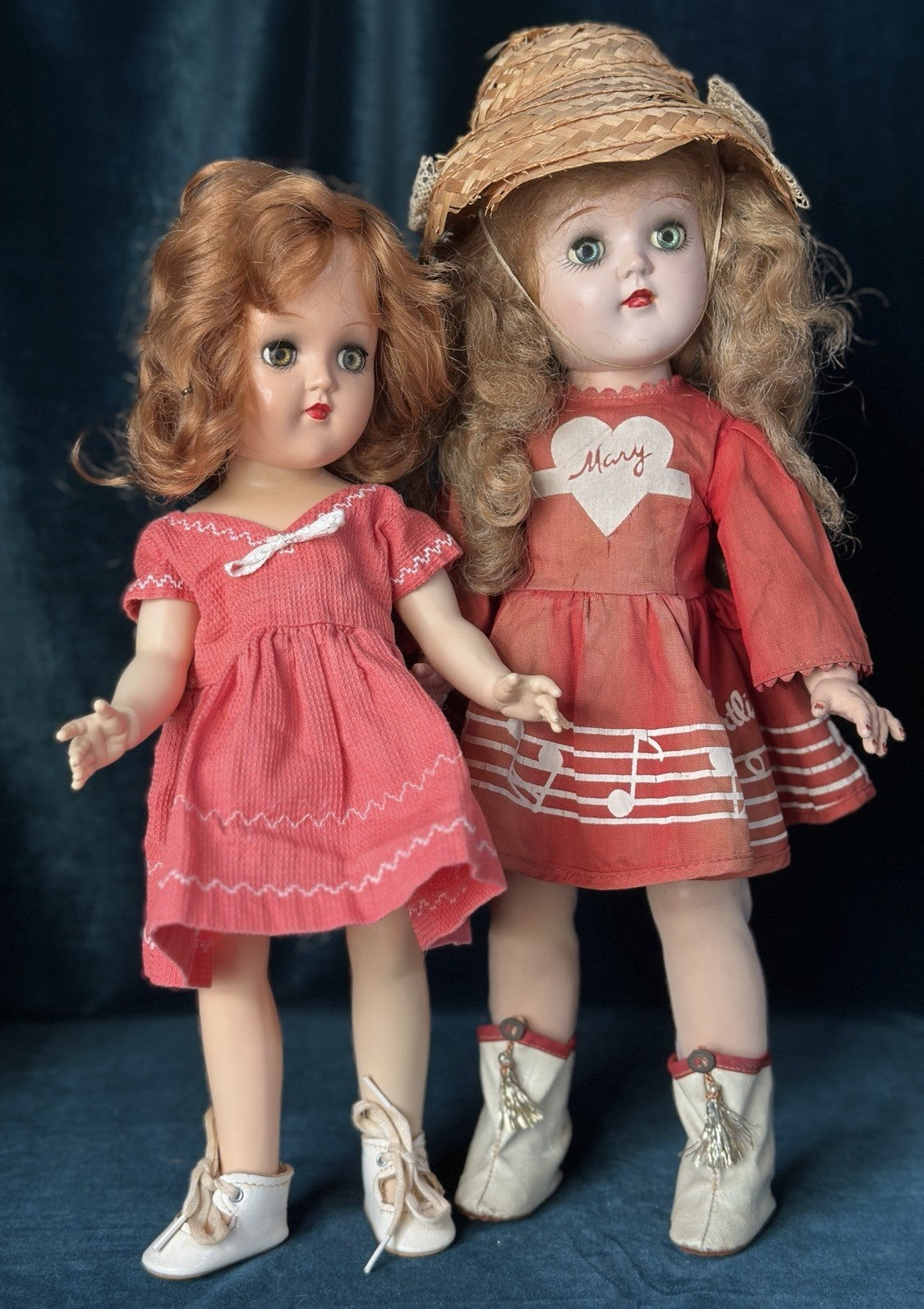 Lot Of 2 Vintage Hard Plastic Ideal Toni Dolls P-90 And P-91